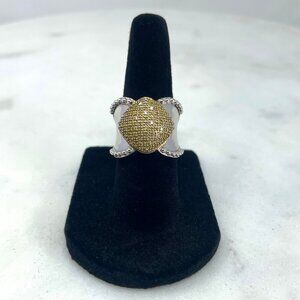 Diamond Treasures Sterling Silver Yellow Diamond 0.32 CTW Ring, Size 5